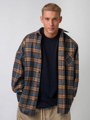 Camicia a quadri blu/marrone