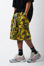 Bermuda cargo camouflage verde/giallo