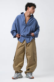 Pantalone cargo balloon ripstop beige