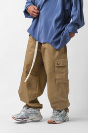 Pantalone cargo balloon ripstop beige