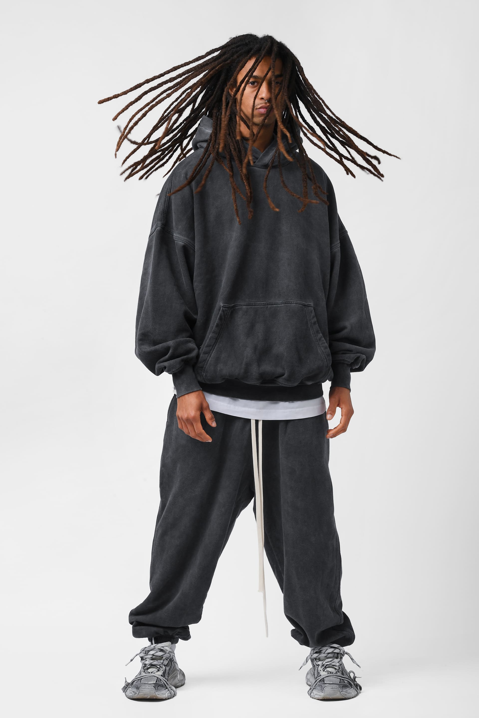 Pantalone in felpa tinto freddo grigio scuro