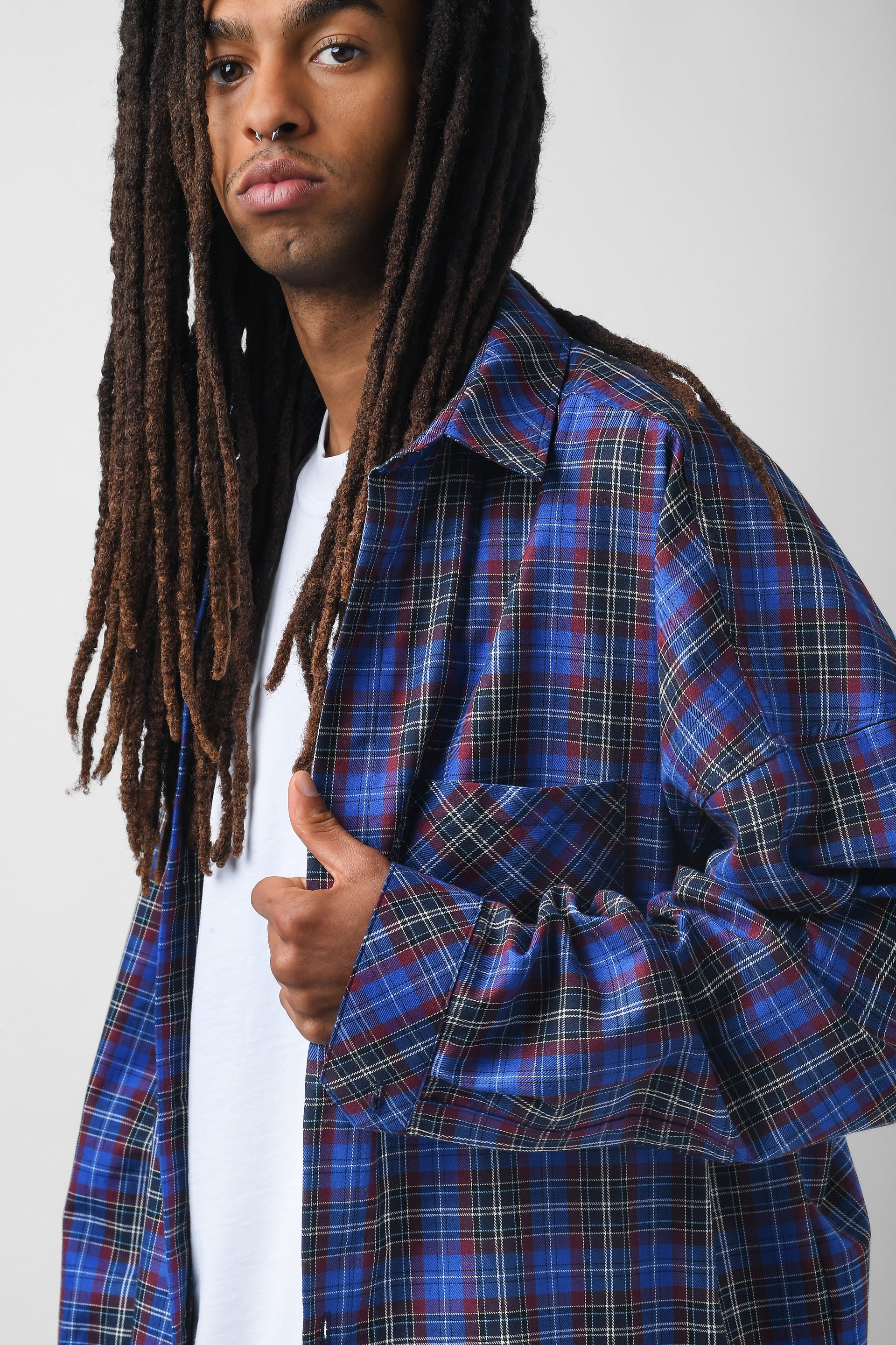 Camicia a quadri blu/rosso