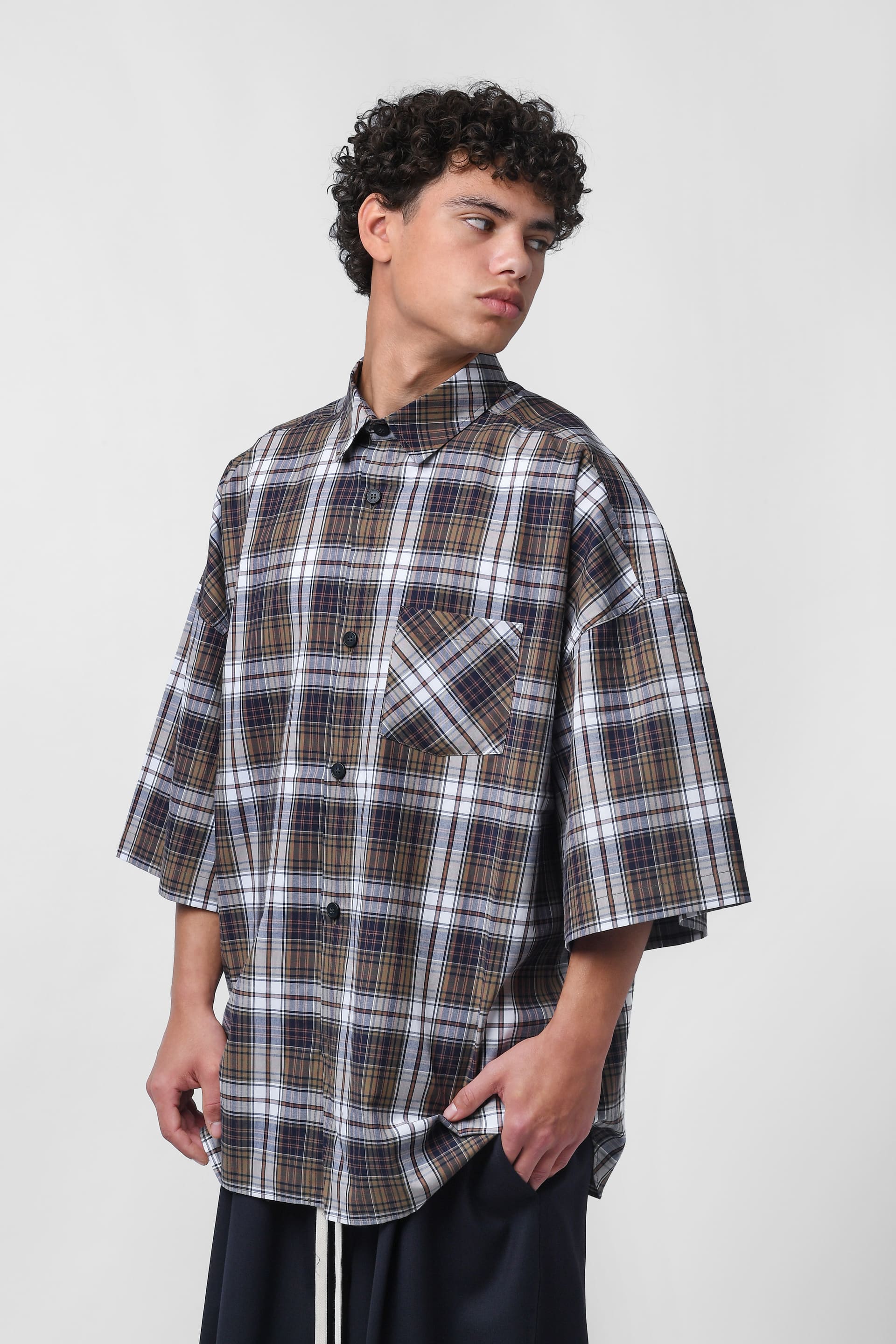 Camicia a quadri maniche corte