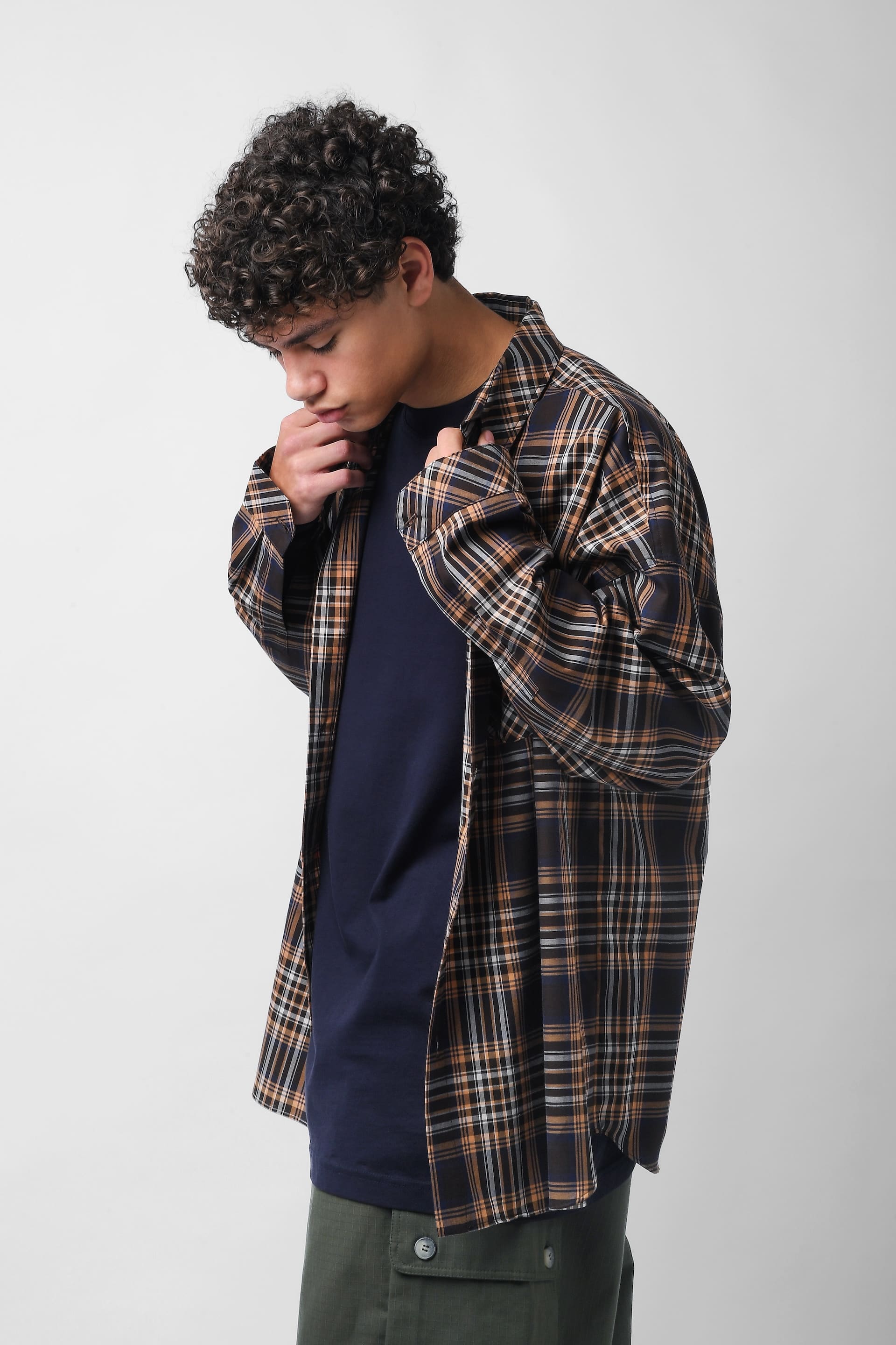 Camicia a quadri marrone